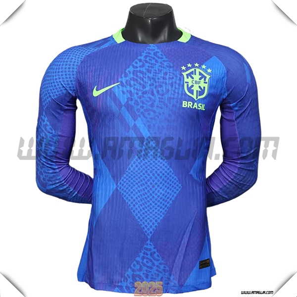 Seconda Maglia Squadra Brasile Maniche lunghe 2025 2026 Blu