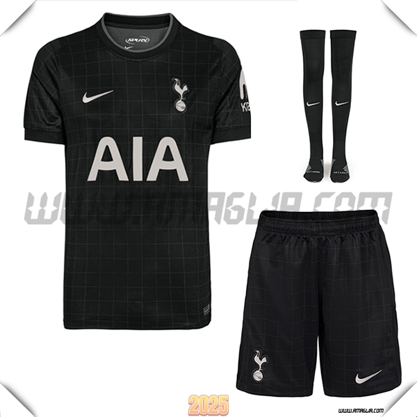 Kit Maglia da Tottenham Hotspurs Seconda (Pantaloncini + Calzini) Nero 2025 2026