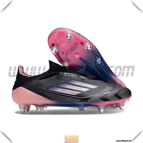 Adidas Scarpe Da Calcio F50 Elite Laceless SG Nero/viola/Rosa