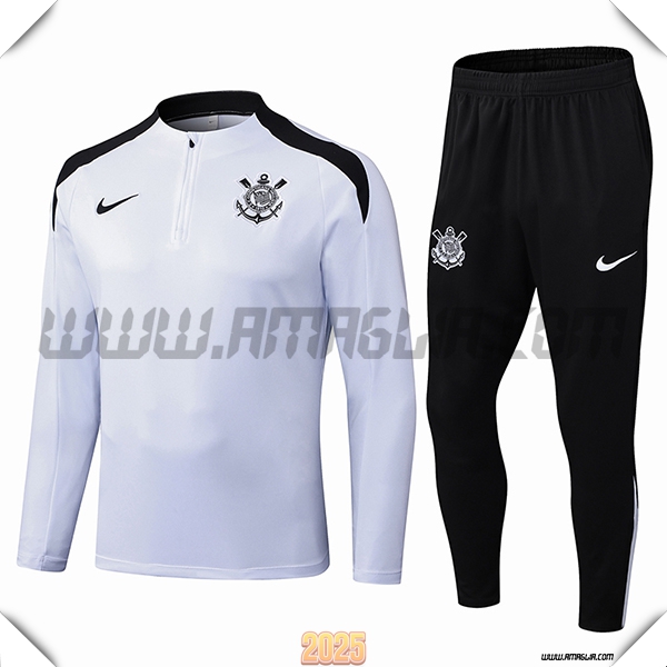 Tuta Calcio Corinthians Bianco/Nero 2025 2026