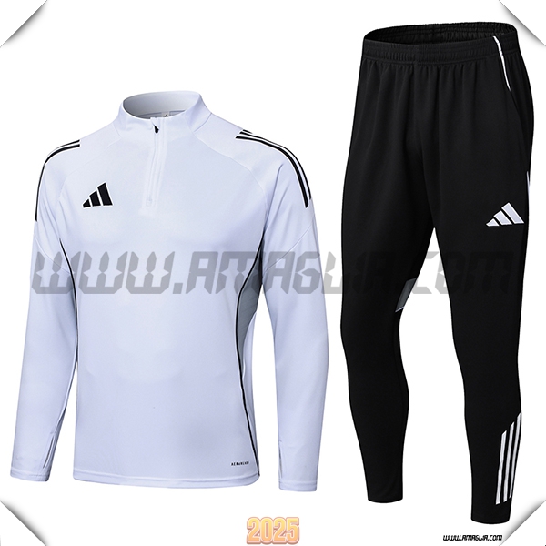 Tuta Calcio Adidas Bianco/Nero/Grigio 2025 2026