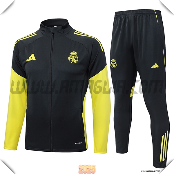 Tuta Calcio Giacca Real Madrid Grigio/Giallo 2025 2026