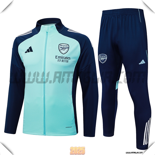 Tuta Calcio Giacca Arsenal Verde/Blu 2025 2026