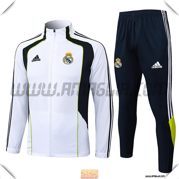 Tuta Calcio Giacca Real Madrid Bianco/Nero/Verde 2025 2026