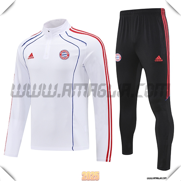 Tuta Calcio Bayern Monaco Bianco/Rosso/Blu 2025 2026