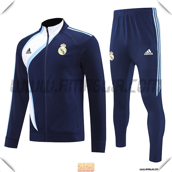 Tuta Calcio Giacca Real Madrid Blu/Bianco 2025 2026