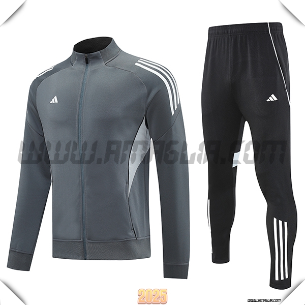 Tuta Calcio Giacca Adidas Grigio/Bianco 2025 2026