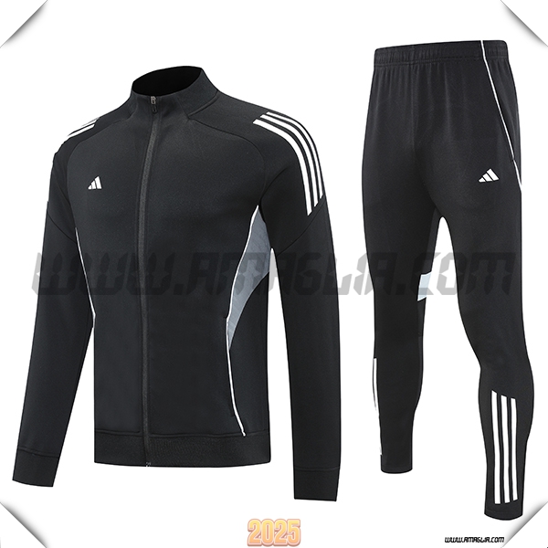 Tuta Calcio Giacca Adidas Nero/Grigio/Bianco 2025 2026