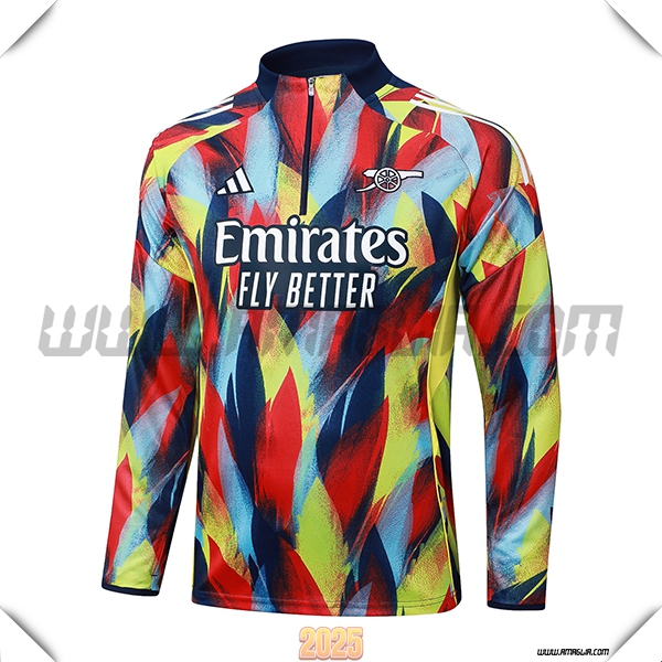 Felpa Allenamento Arsenal Rosso/Blu/Giallo 2025 2026