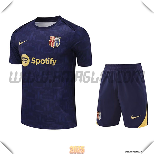 Kit Maglia Allenamento FC Barcellona Bambino Blu Reale 2025 2026