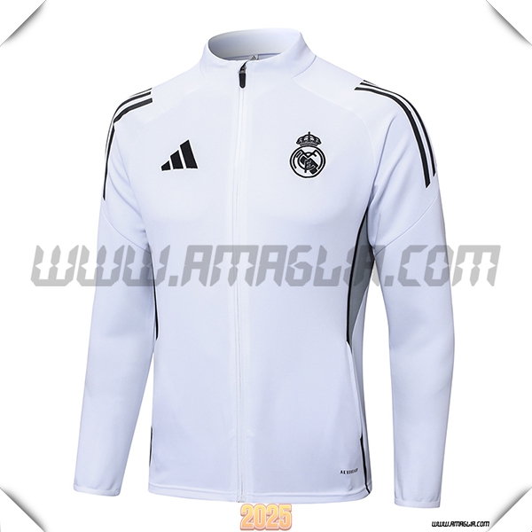 Giacca Calcio Real Madrid Bianco/Nero/Grigio 2025 2026