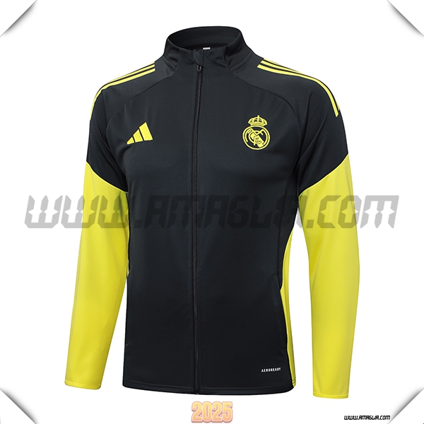 Giacca Calcio Real Madrid Grigio/Giallo 2025 2026