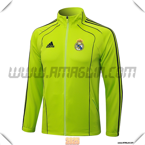 Giacca Calcio Real Madrid Verde/Nero 2025 2026
