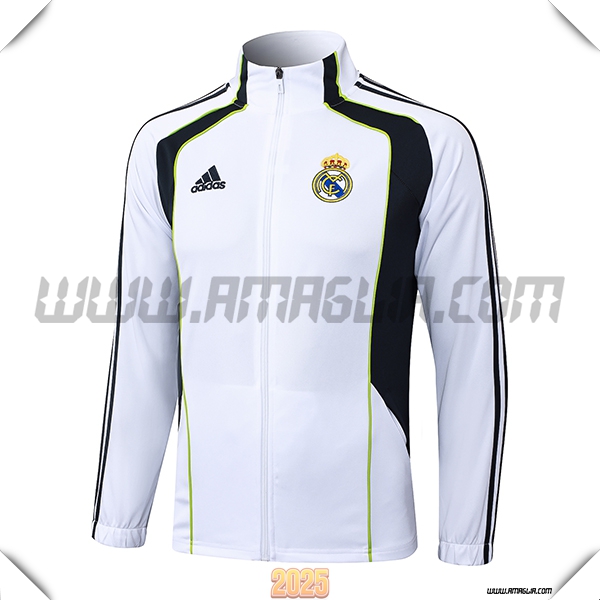 Giacca Calcio Real Madrid Bianco/Nero/Verde 2025 2026