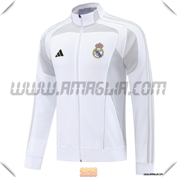 Giacca Calcio Real Madrid Bianco/Grigio 2025 2026