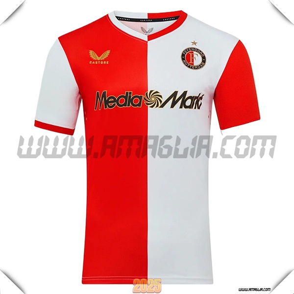 Nuovo Maglia da Feyenoord Prima 2025 2026 Rosso/Bianco