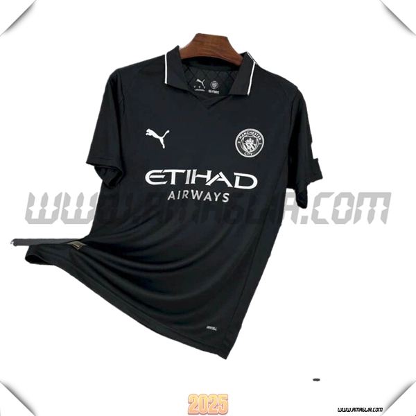 Seconda Maglia Calcio Manchester City 2025 2026 Nero