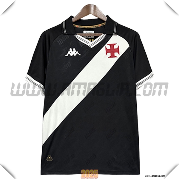 Nuovo Maglia da CR Vasco Da Gama Prima 2025 2026 Nero/Bianco