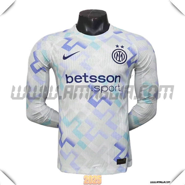 Seconda Maglia Calcio Inter Milan Maniche lunghe 2025 2026 Bianco