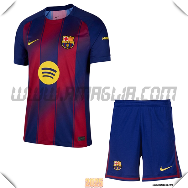Nuovo Maglia da Barcellona Bambino Prima 2025 2026 Rosso/Blu