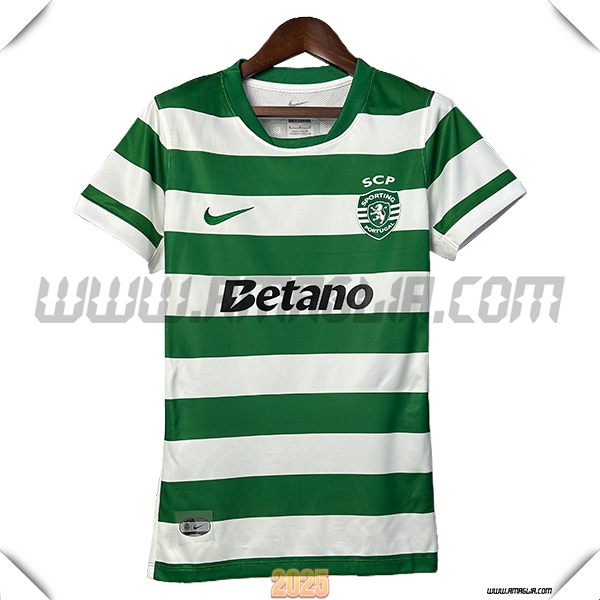 Nuovo Maglia da Sporting Donne Prima 2025 2026 Verde/Bianco