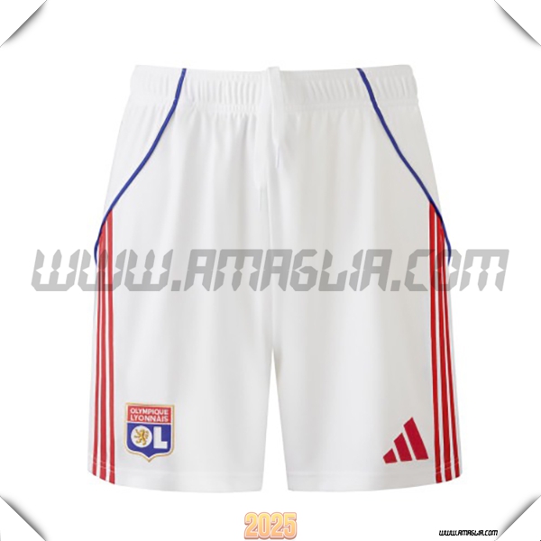 Prima Pantaloncini Lyon OL 2025 2026 Bianco