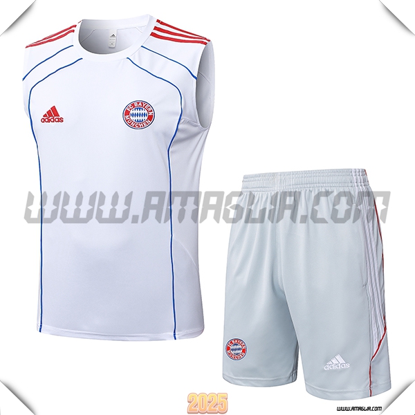 Kit Canotta Allenamento Bayern Monaco Bianco/Rosso/Blu 2025 2026