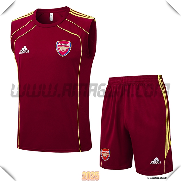 Kit Canotta Allenamento Arsenal Rosso/Giallo 2025 2026