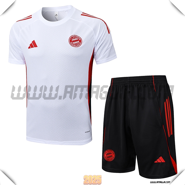 Kit Maglia Allenamento Bayern Monaco Bianco/Nero/Rosso 2025 2026
