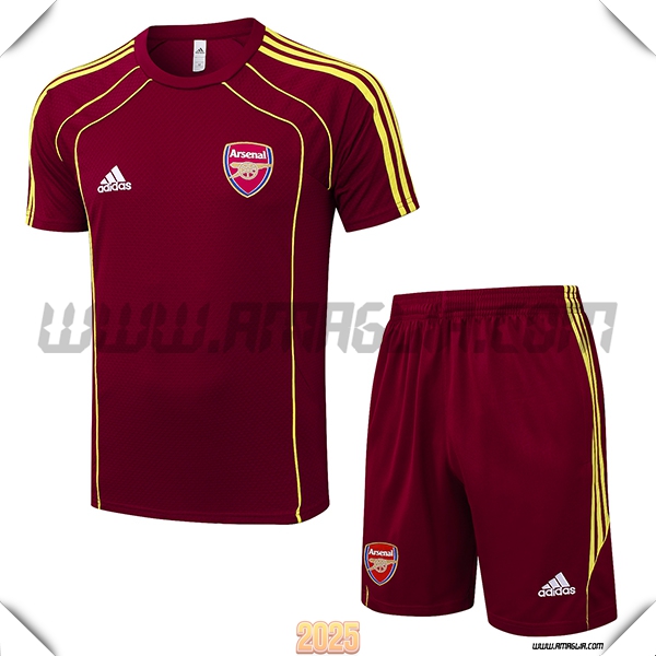 Kit Maglia Allenamento Arsenal Rosso/Giallo 2025 2026 -02