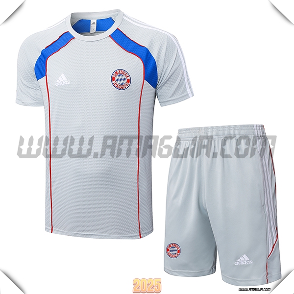 Kit Maglia Allenamento Bayern Monaco Grigio/Rosso/Blu 2025 2026