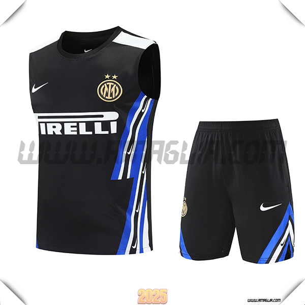 Kit Canotta Allenamento Inter Milan Nero/Blu 2025 2026