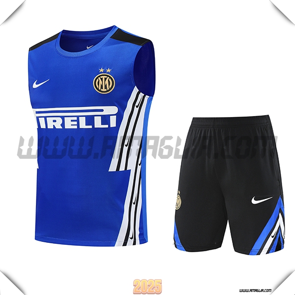 Kit Canotta Allenamento Inter Milan Blu/Bianco 2025 2026