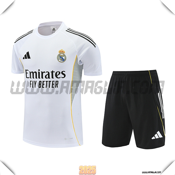Kit Maglia Allenamento Real Madrid Bianco/Grigio 2025 2026 -02