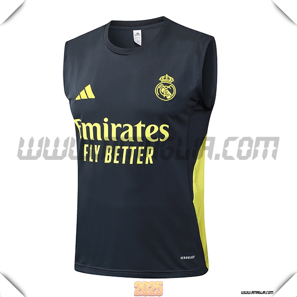 Canotta Allenamento Real Madrid Grigio/Giallo 2025 2026