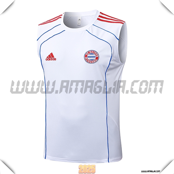 Canotta Allenamento Bayern Monaco Bianco/Rosso/Blu 2025 2026