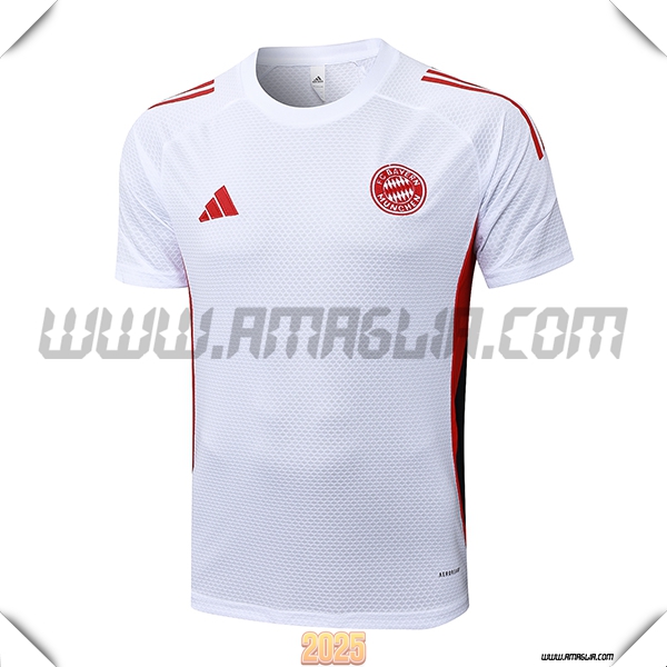 T Shirt Allenamento Bayern Monaco Bianco/Nero/Rosso 2025 2026