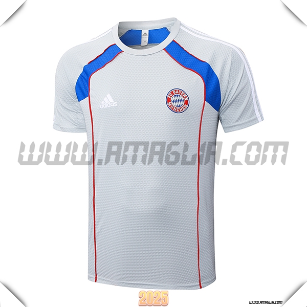 T Shirt Allenamento Bayern Monaco Grigio/Rosso/Blu 2025 2026