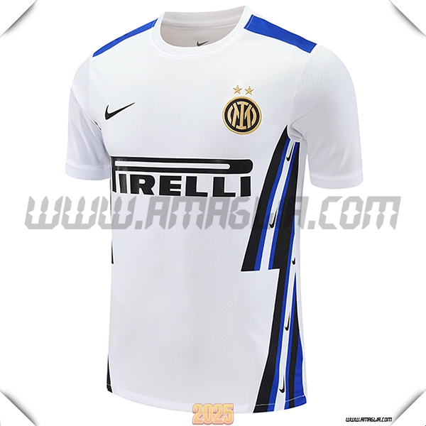 T Shirt Allenamento Inter Milan Bianco/Nero/Blu 2025 2026