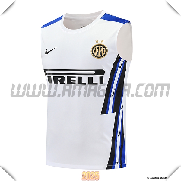 Canotta Allenamento Inter Milan Bianco/Nero/Blu 2025 2026