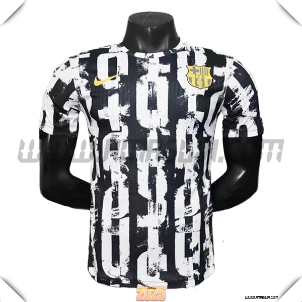 T Shirt Allenamento FC Barcellona Nero/Bianco 2025 2026