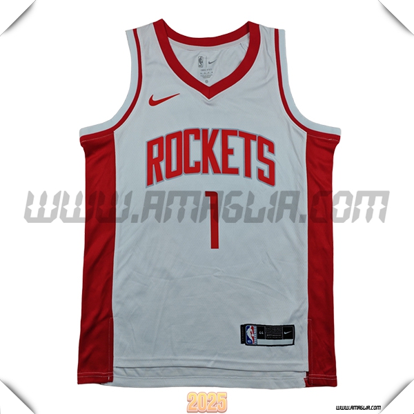 Maglia Houston Rockets (THOMPSON #1) 2025/26 Bianco/Rosso