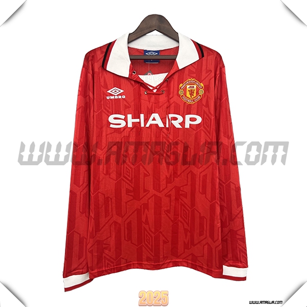 Prima Maglia Retro Manchester United Maniche lunghe 1992/1994 Rosso
