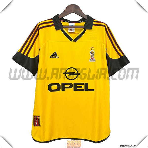 Seconda Maglia Retro AC Milan 1999/2000 GIALLO/Nero
