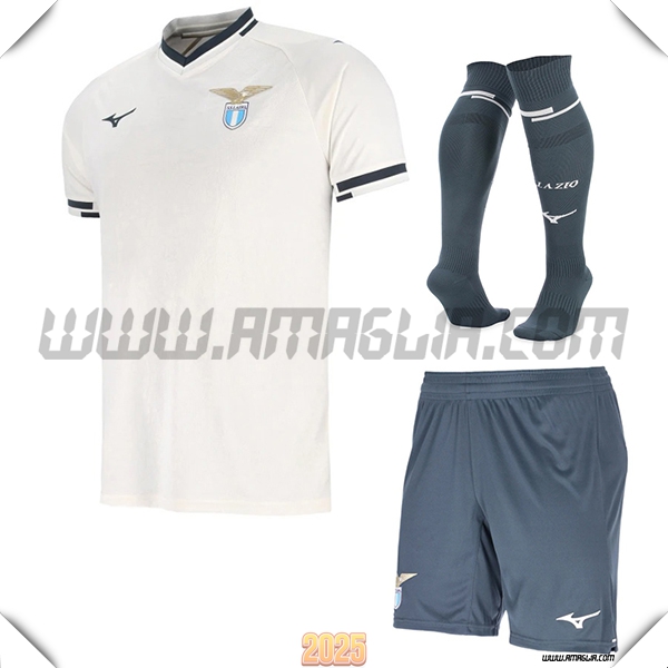 Kit Maglia da SS Lazio Seconda (Pantaloncini + Calzini) Bianco 2025 2026