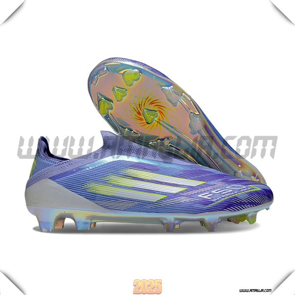 Adidas Scarpe Da Calcio F50 Elite Laceless FG viola/Verde -03