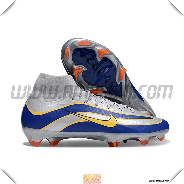 Nike Scarpe Da Calcio Air Zoom Mercurial Superfly IIX Elite FG Grigio/Blu/Giallo