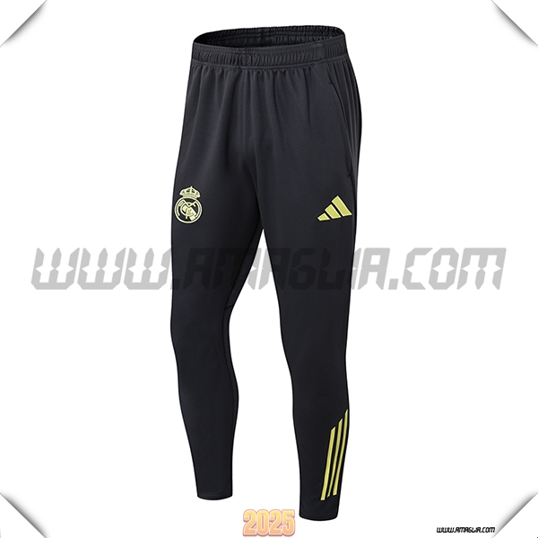 Pantaloni Da Allenamento Real Madrid Grigio/Giallo 2025 2026