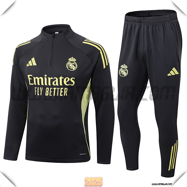 Tuta Calcio Real Madrid Grigio/Giallo 2025 2026 -02