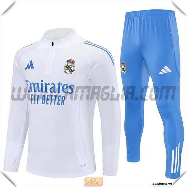 Tuta Calcio Real Madrid Bianco/Blu 2025 2026
